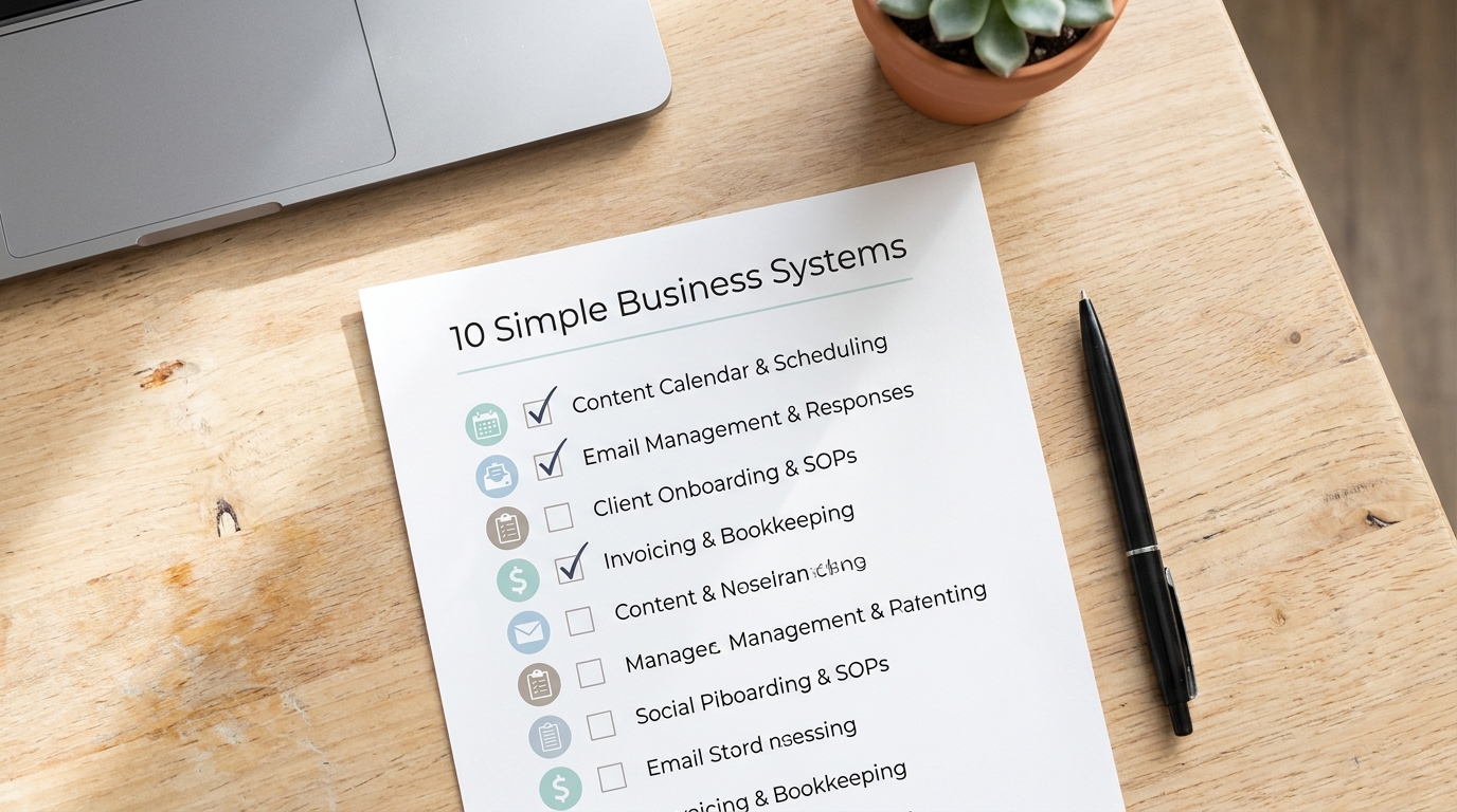 A checklist of simple small business systems